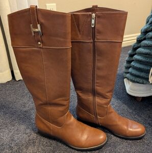 Tommy Hilfiger Brown Leather Riding Boots